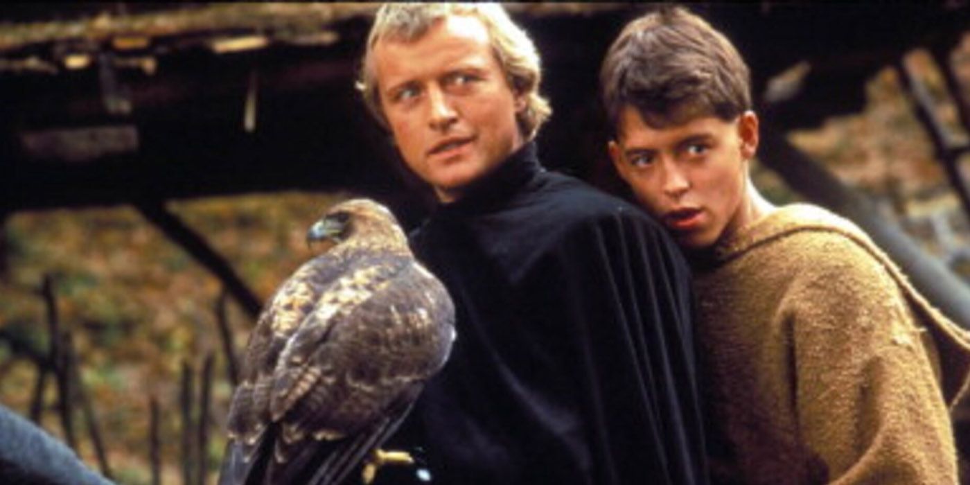 Etienne de Navaar and Philip with a hawk in Ladyhawke