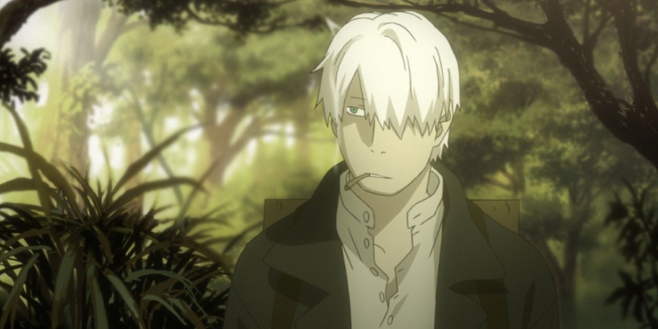 Mushi-Shi's Main Character Ginko in a Forest