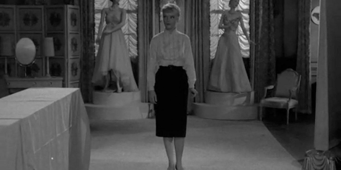 Still from the Twilight Zone episode The After Hours of a Anne Francis as Marsha White in a department store