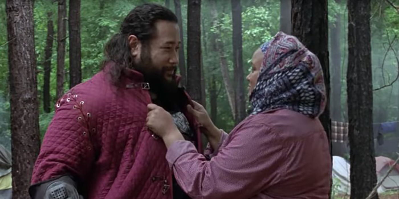 Jerry with his wife in The Walking Dead.