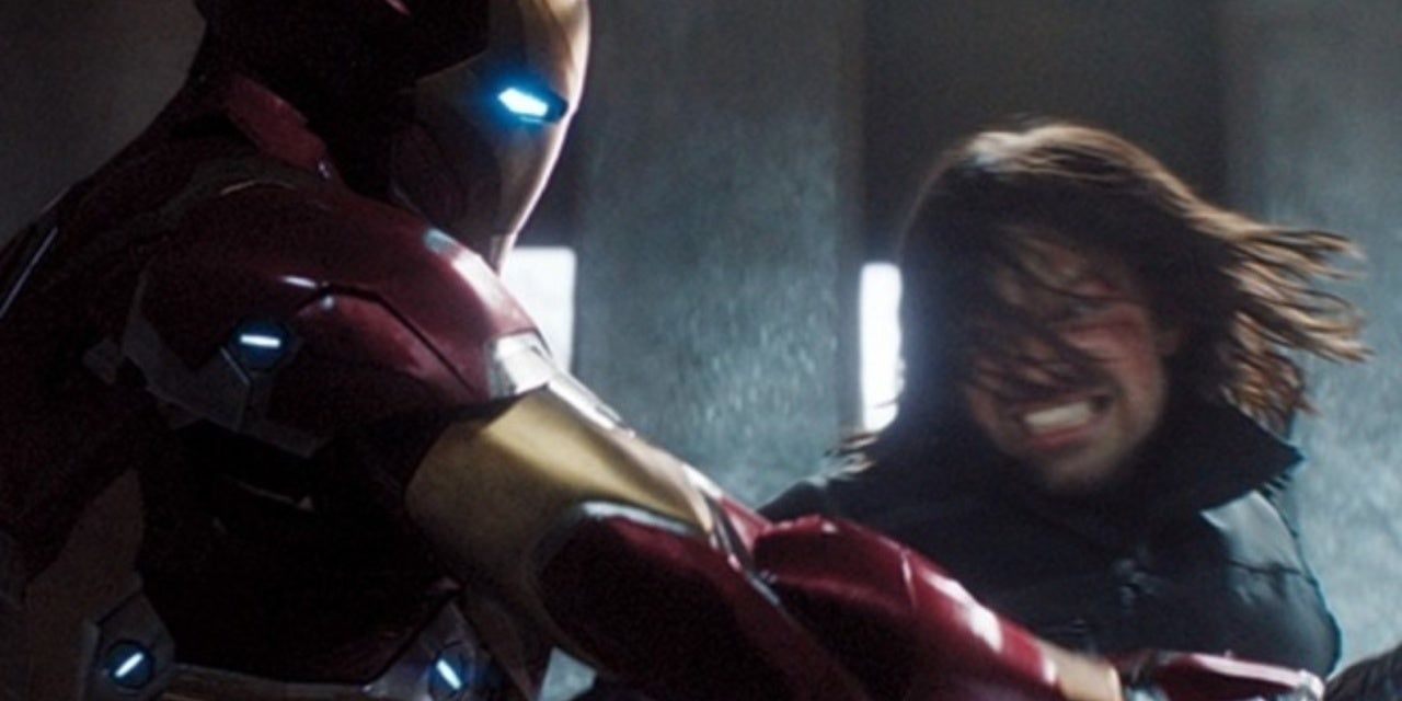 Iron Man and Bucky fight in Captain America: Civil War