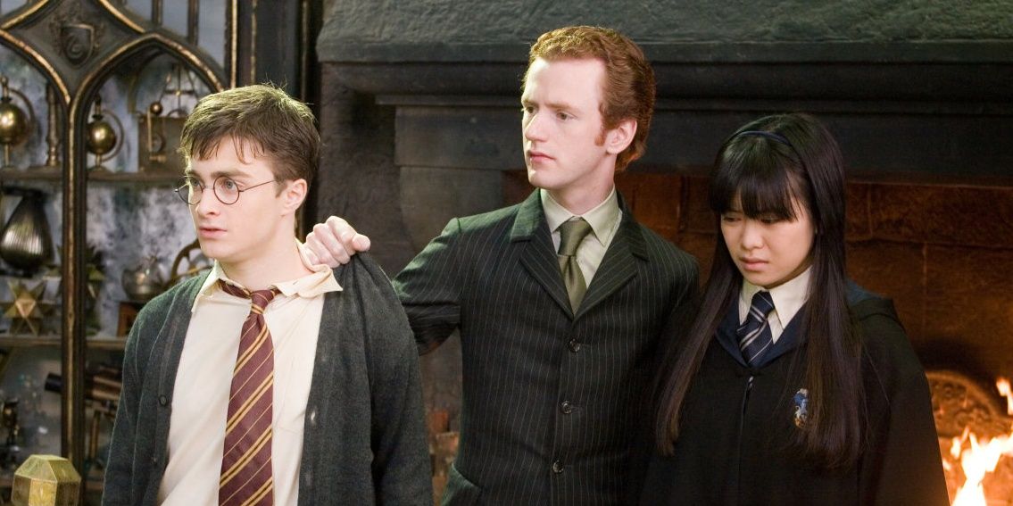 Percy holds Harry and Cho Chang captive