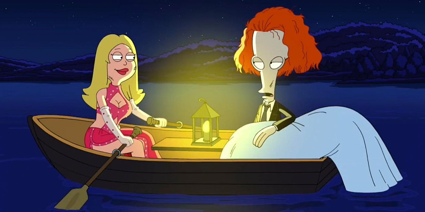 Roger and Francine in a canoe in American Dad