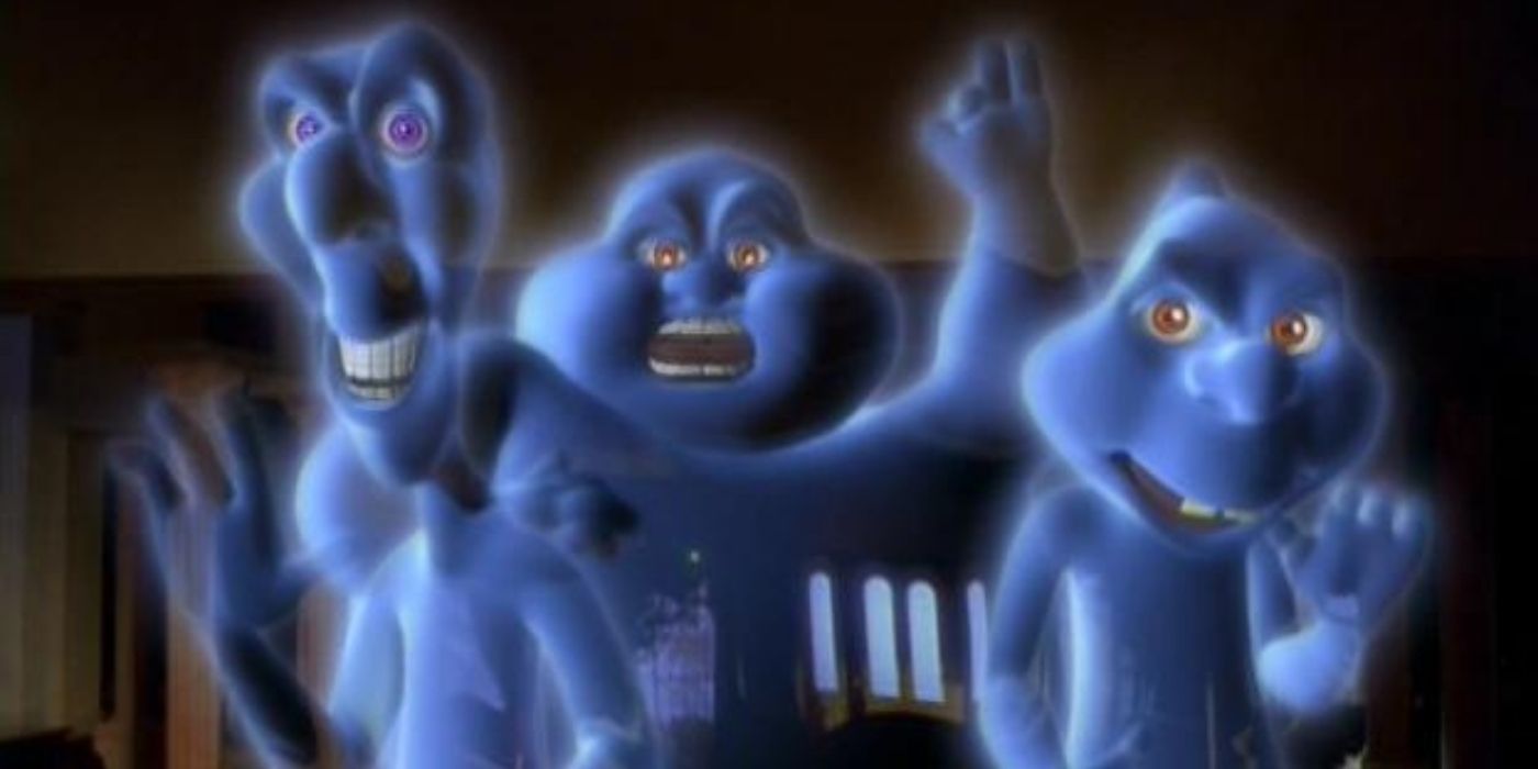 An image of Casper's uncles trying to scare Kat and her dad