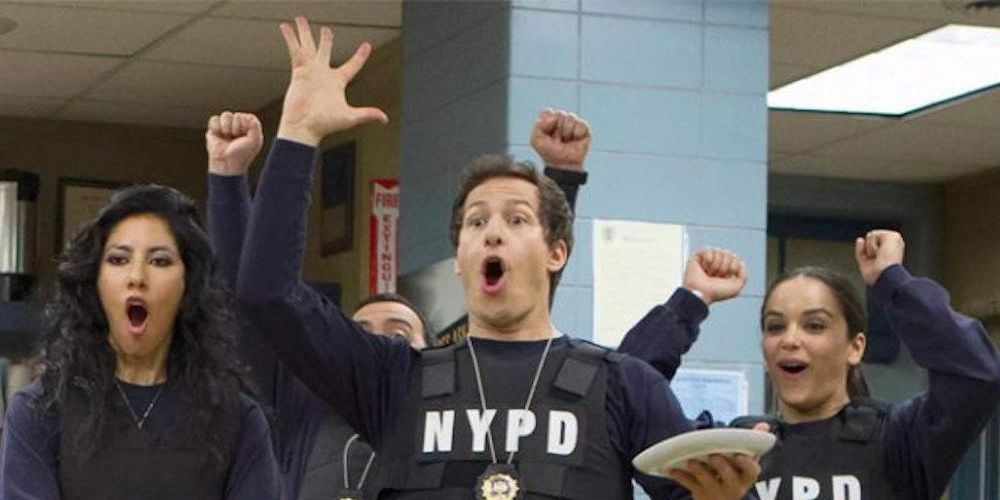 Rosa, Jake and Amy during Jimmy Jab games on Brooklyn Nine-Nine
