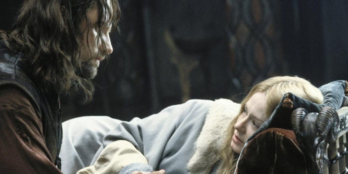 Aragorn conforta Éowyn em Senhor dos Anéis