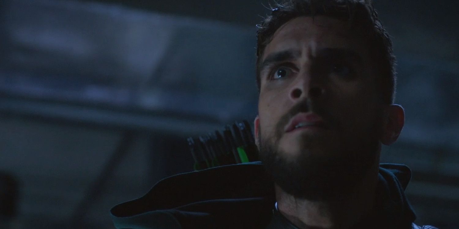 Adrian Chase looking shocked in Arrow