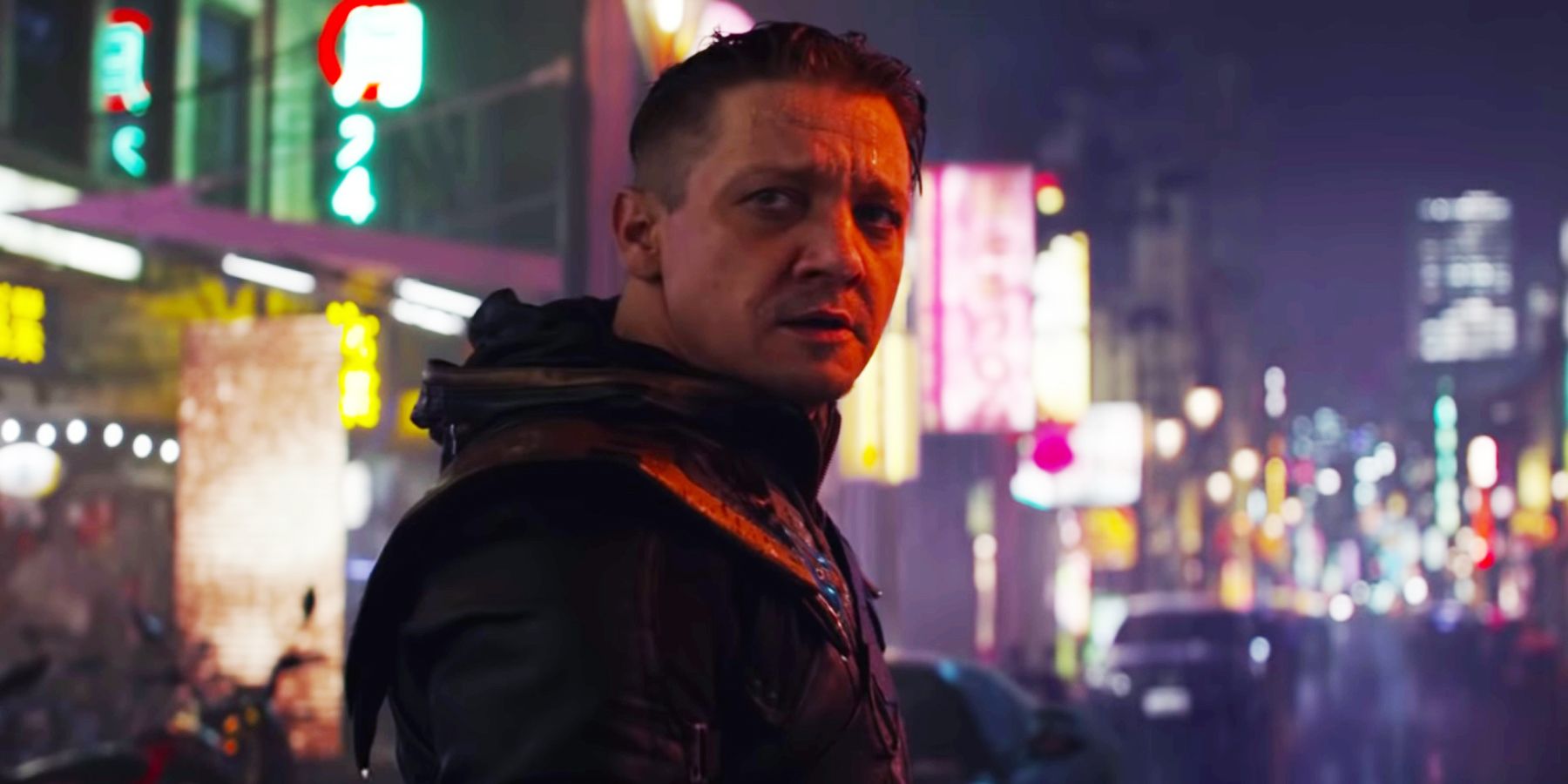 Clint Barton as Ronin in the rain in Avengers: Endgame