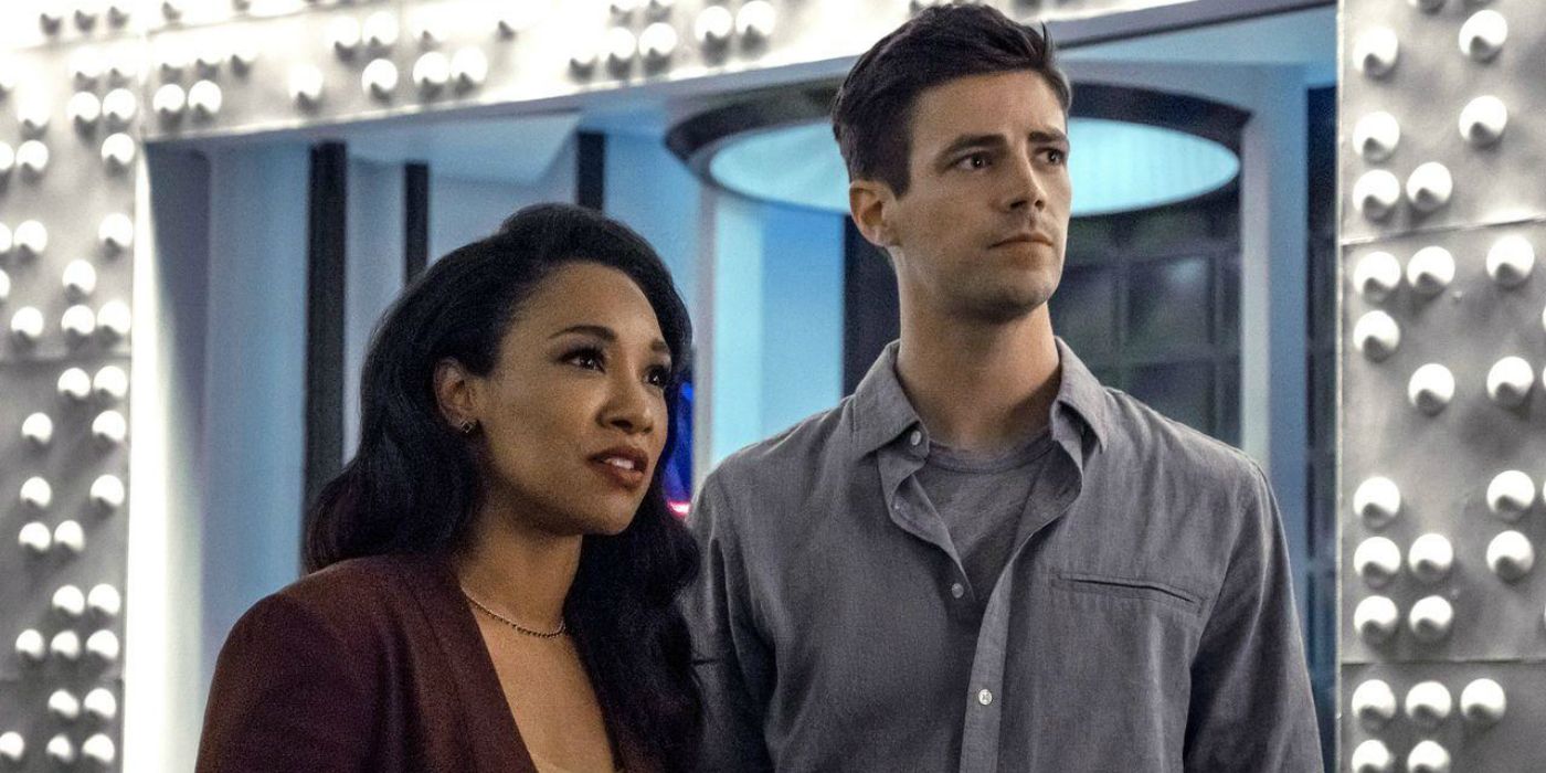 Candice Patton and Grant Gustin as Iris and Barry on The Flash