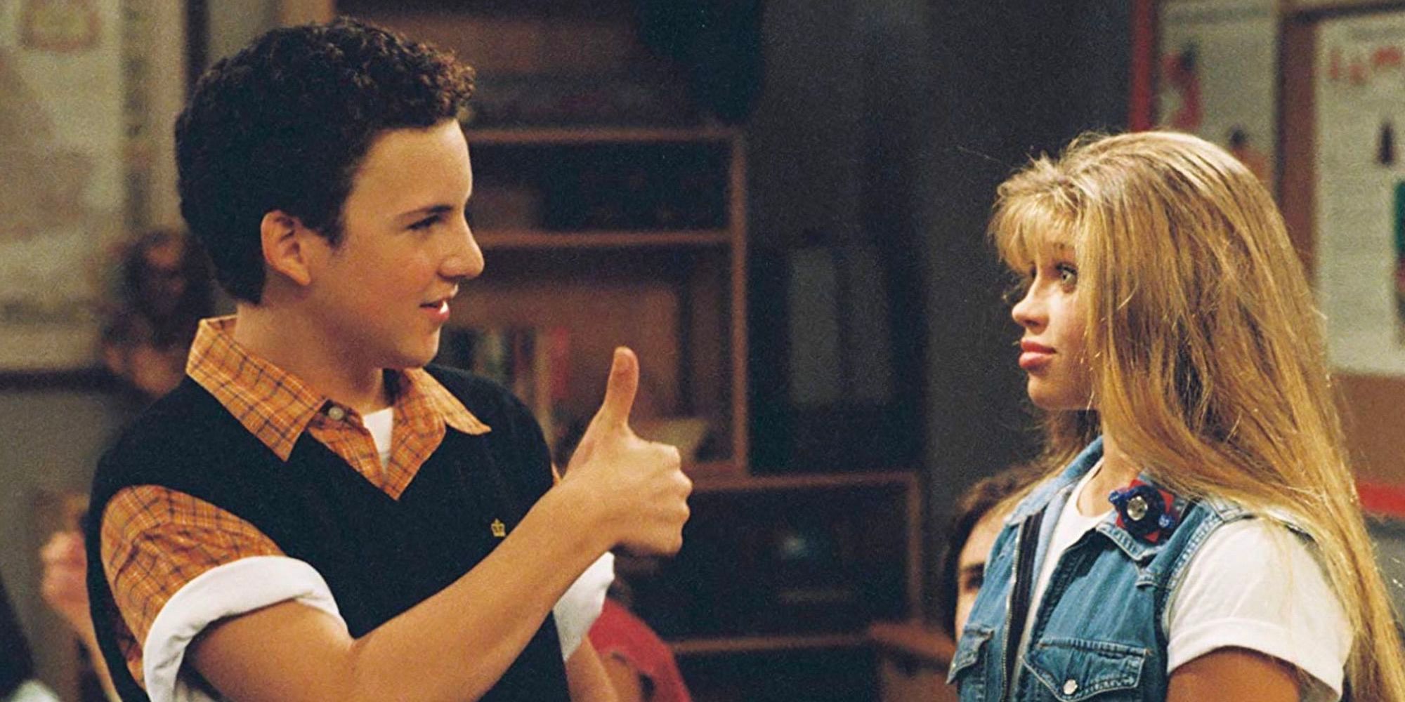 Ben Savage as Cory and Danielle Fishell as Topanga write letters