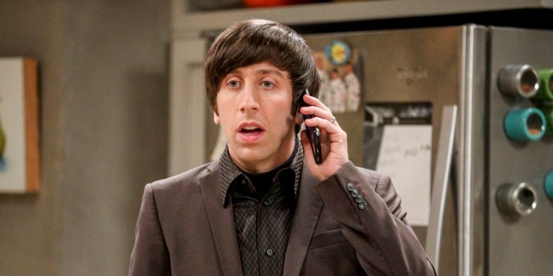 Howard talking on the phone and looking surprised on TBBT