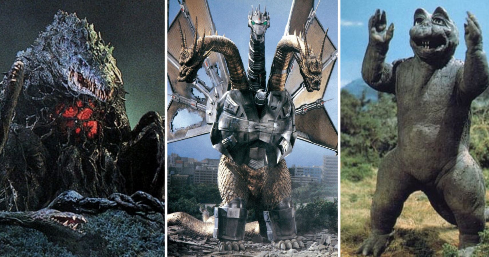 Biollante, Mecha King Ghidorah and Minilla in Godzilla