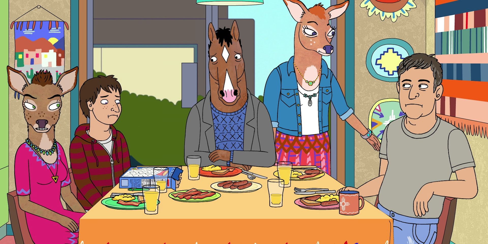 Bojack with the deer family