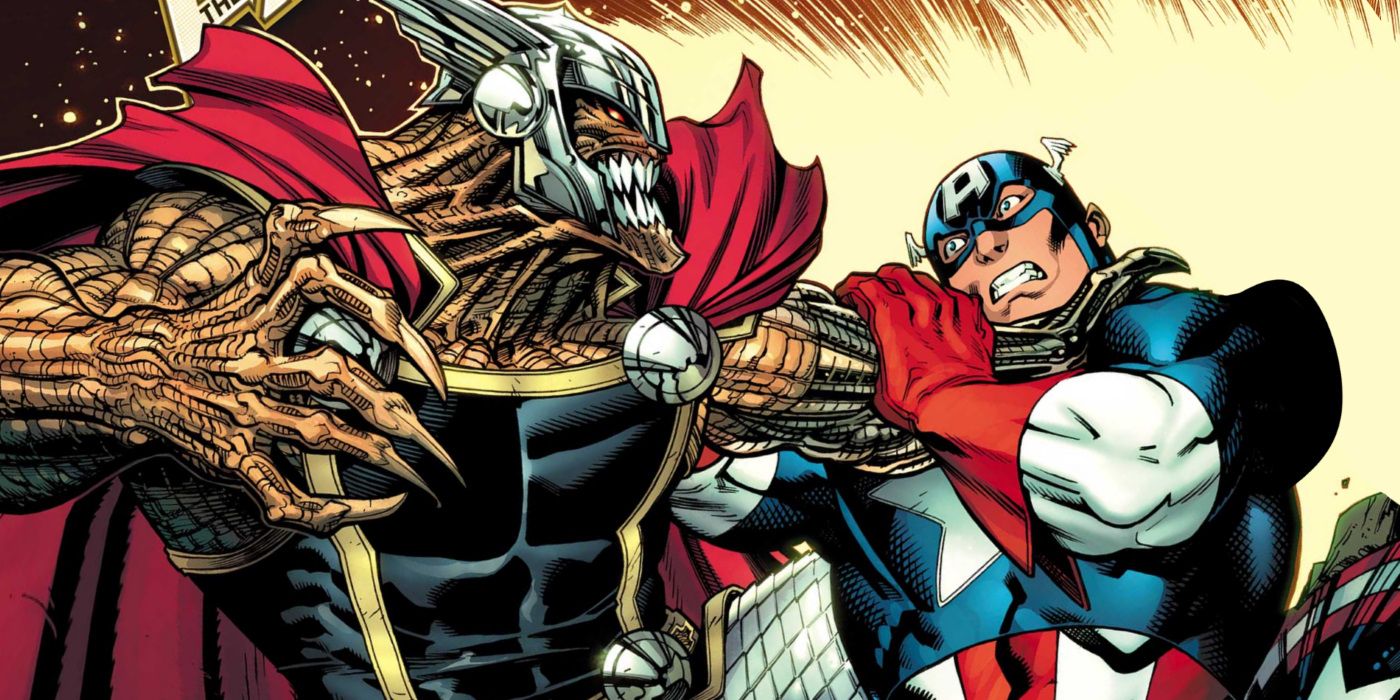 Brood Thor Attacks Captain America