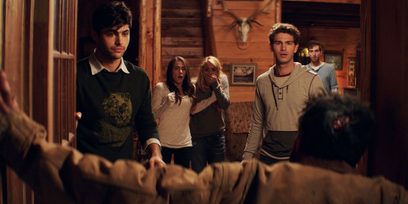 Personagens na cabine em Cabin Fever (2016)