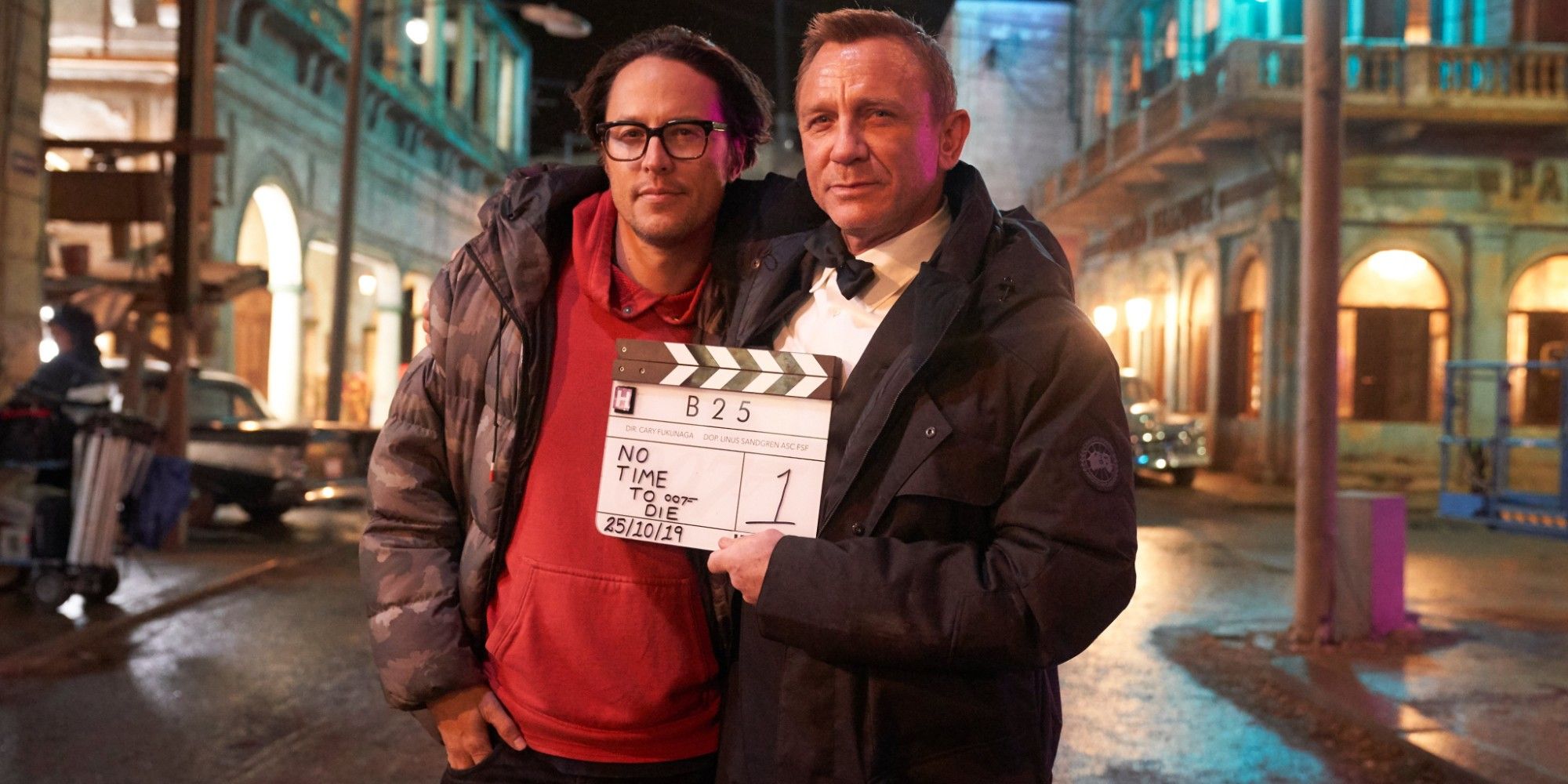 Cary Fukunaga and Daniel Craig on the No Time to Die set