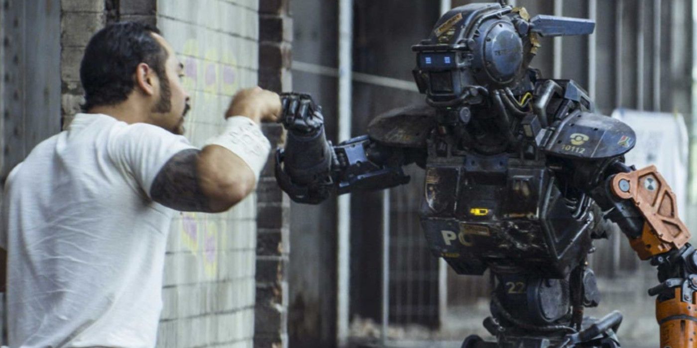 Chappie giving a fist-bump