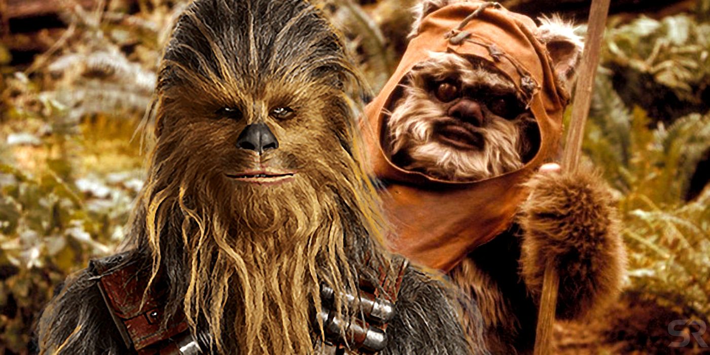 Chewbacca and Ewoks from Return of the Jedi
