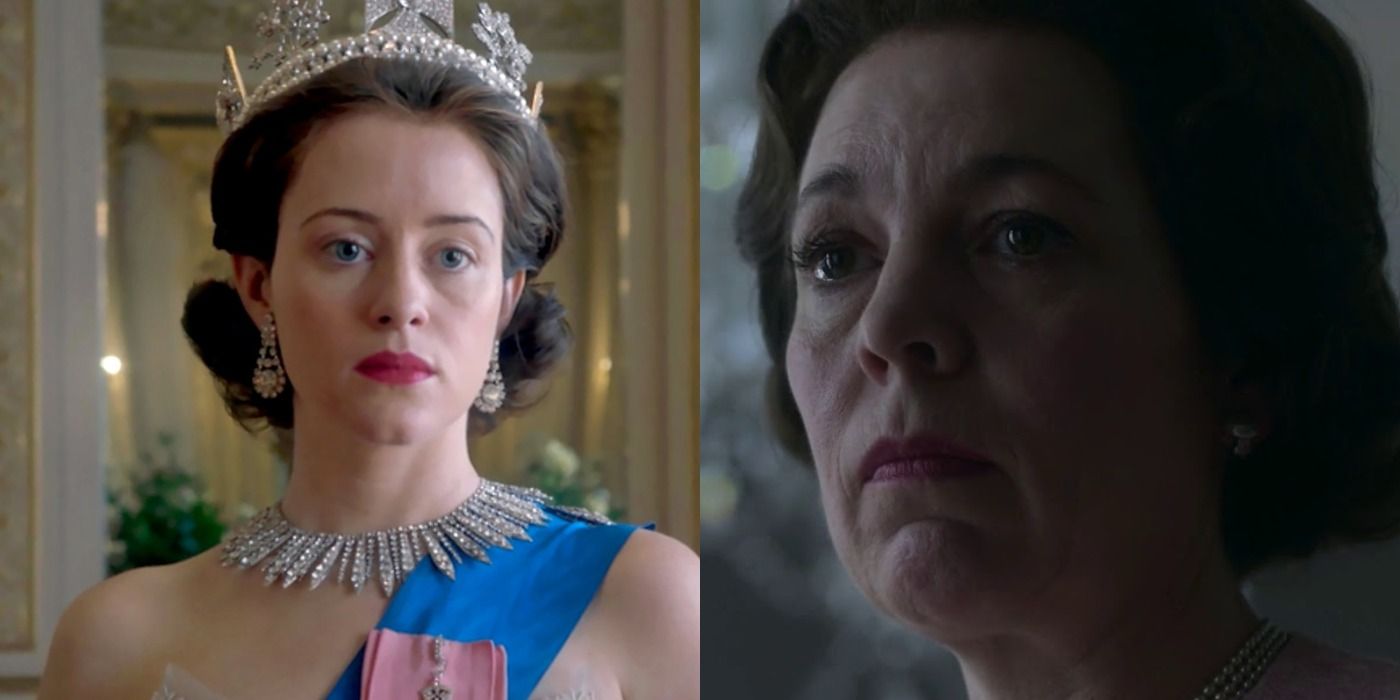 Claire Foy and Olivia Colman in The Crown