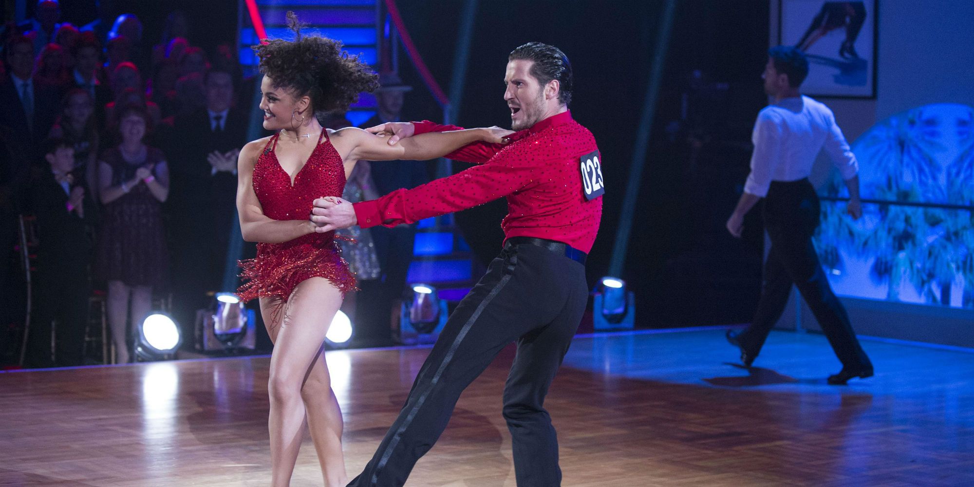 Laurie Hernandez and Val Chmerkovskiy on DWTS season 23