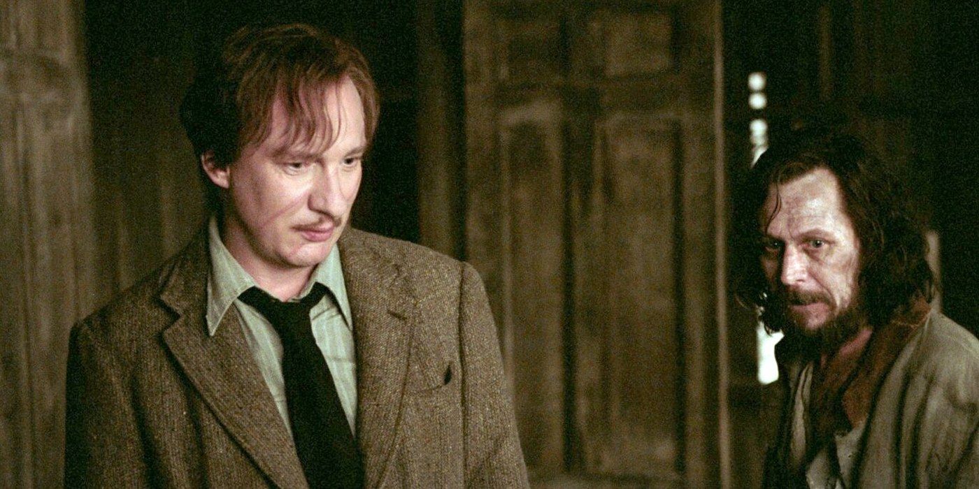 Lupin e Sirius dentro da Casa dos Gritos em Harry Potter e o Prisioneiro de Azkaban