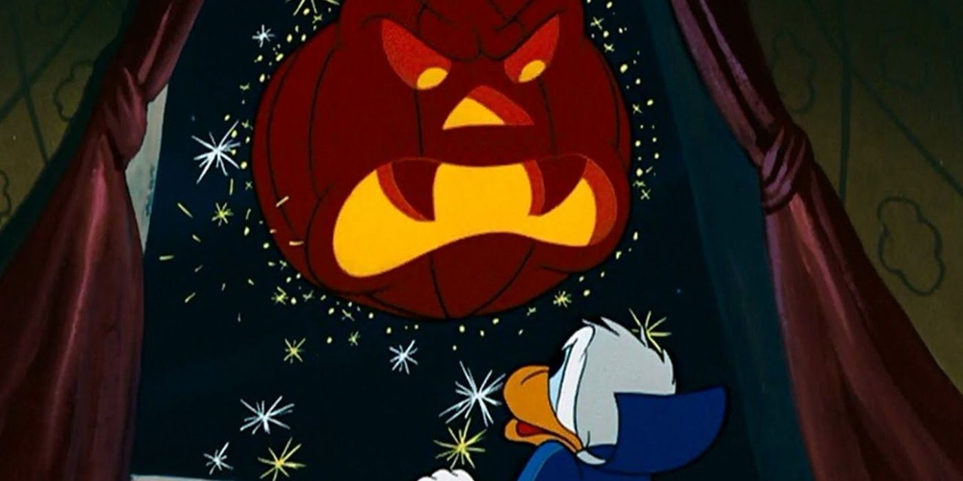 Donald Duck in Trick Or Treat with an evil Pumpkin