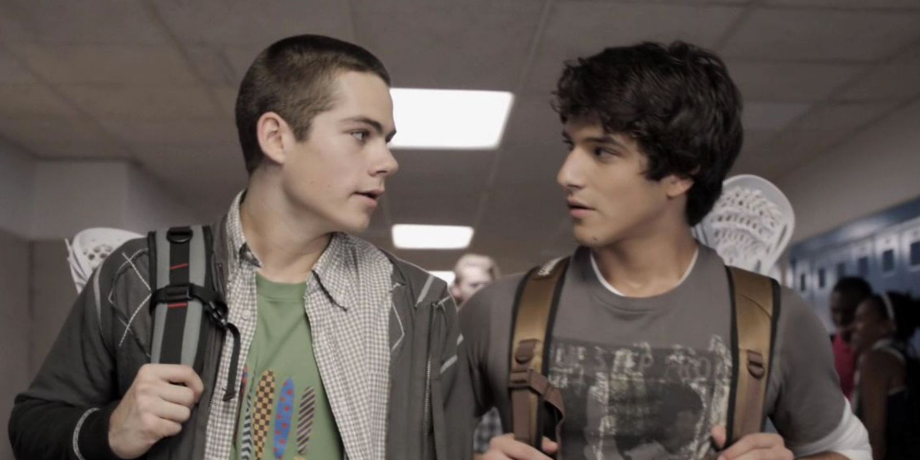 Stiles and Scott walk the halls at school in Teen Wolf