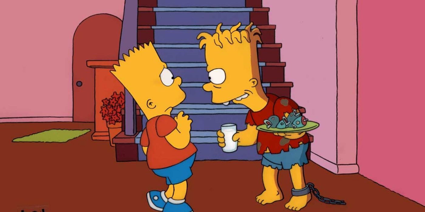 Bart is menaced by an evil twin on The Simpsons 