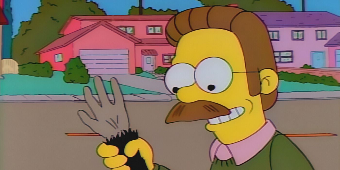 Ned Flanders with a monkey paw in The Simpsons
