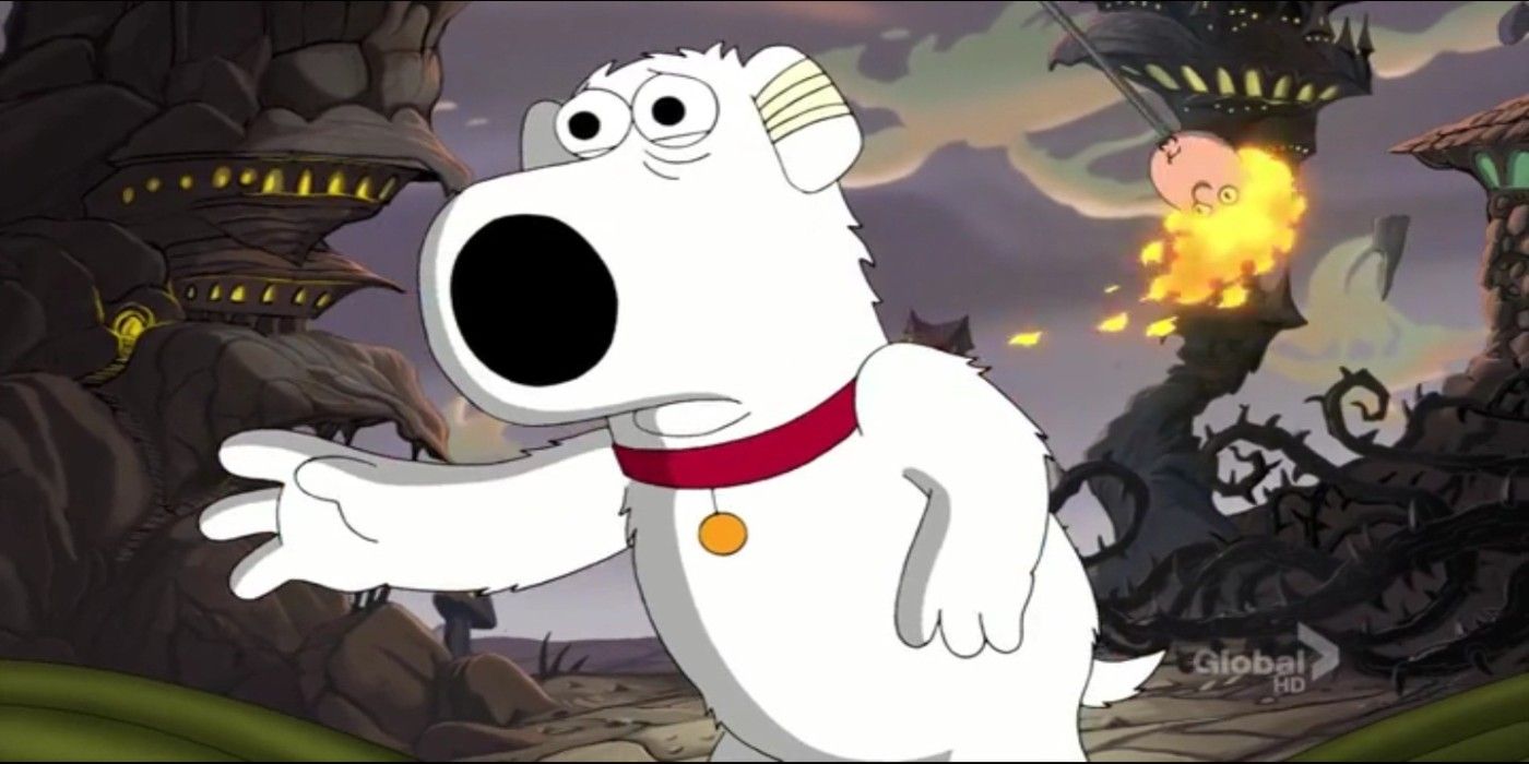 Brian hallucinating in Family Guy