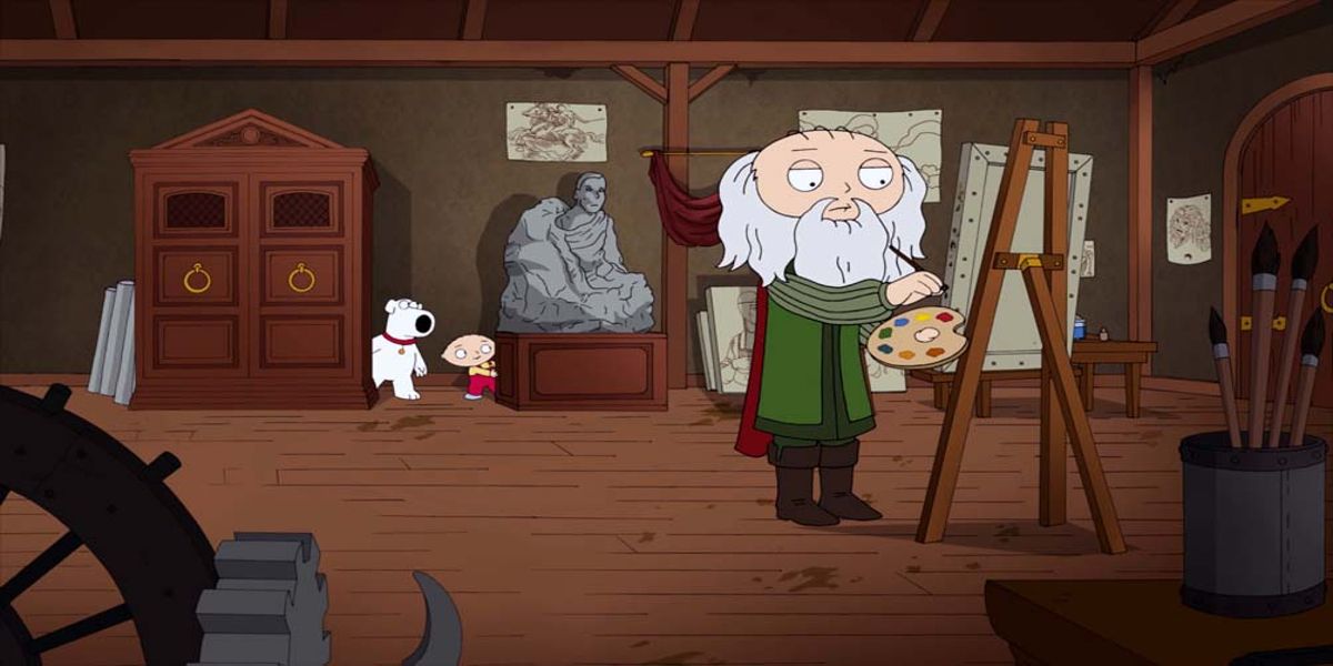 A still from the Family Guy episode &quot;The Big Bang Theory.&quot;