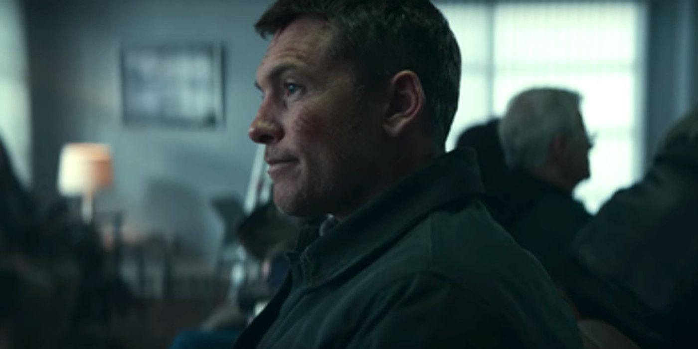 Sam Worthington looking sideways in Fractured