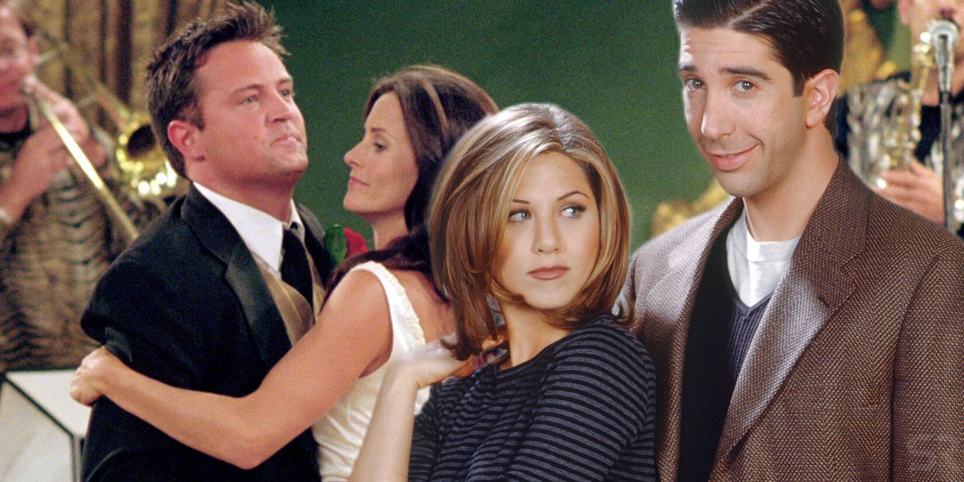 Friends Chandler and Monica with Ross and Rachel