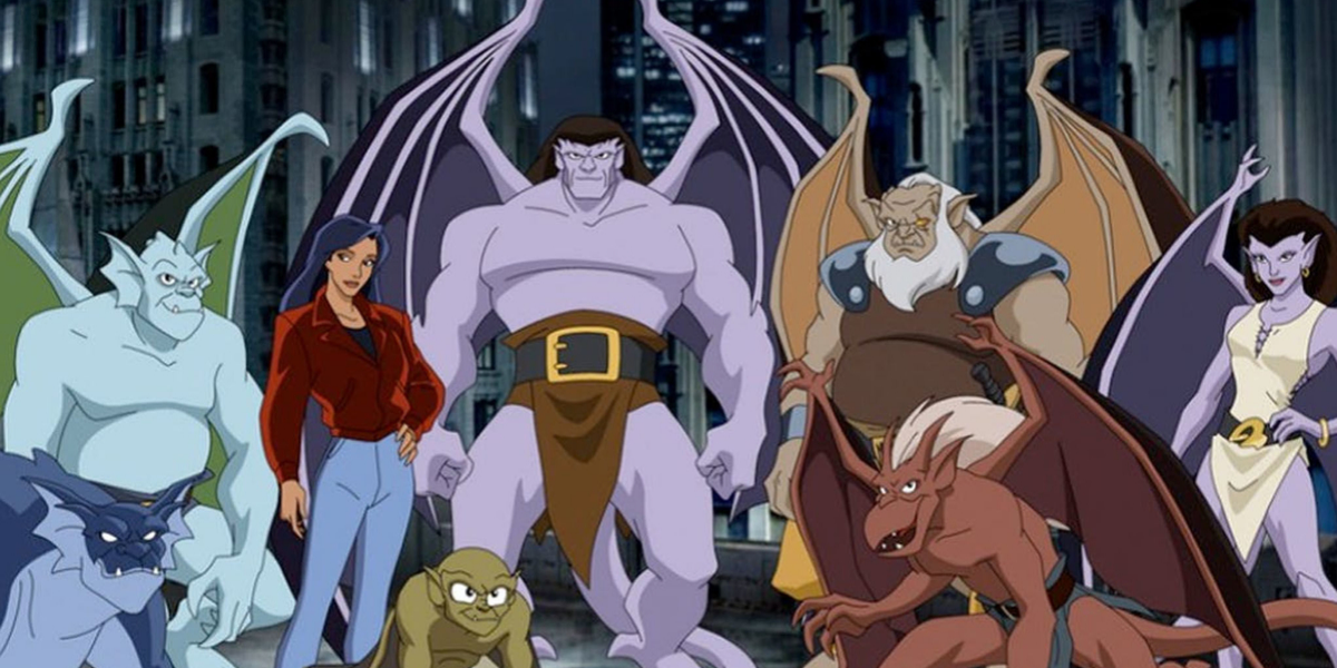 Image showing all the characters from Disney's animated series Gargoyles.