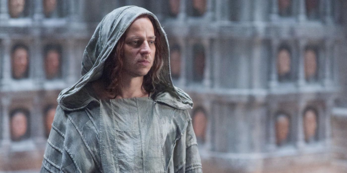 Jaqen H'ghar in the hall of faces from Game of Thrones