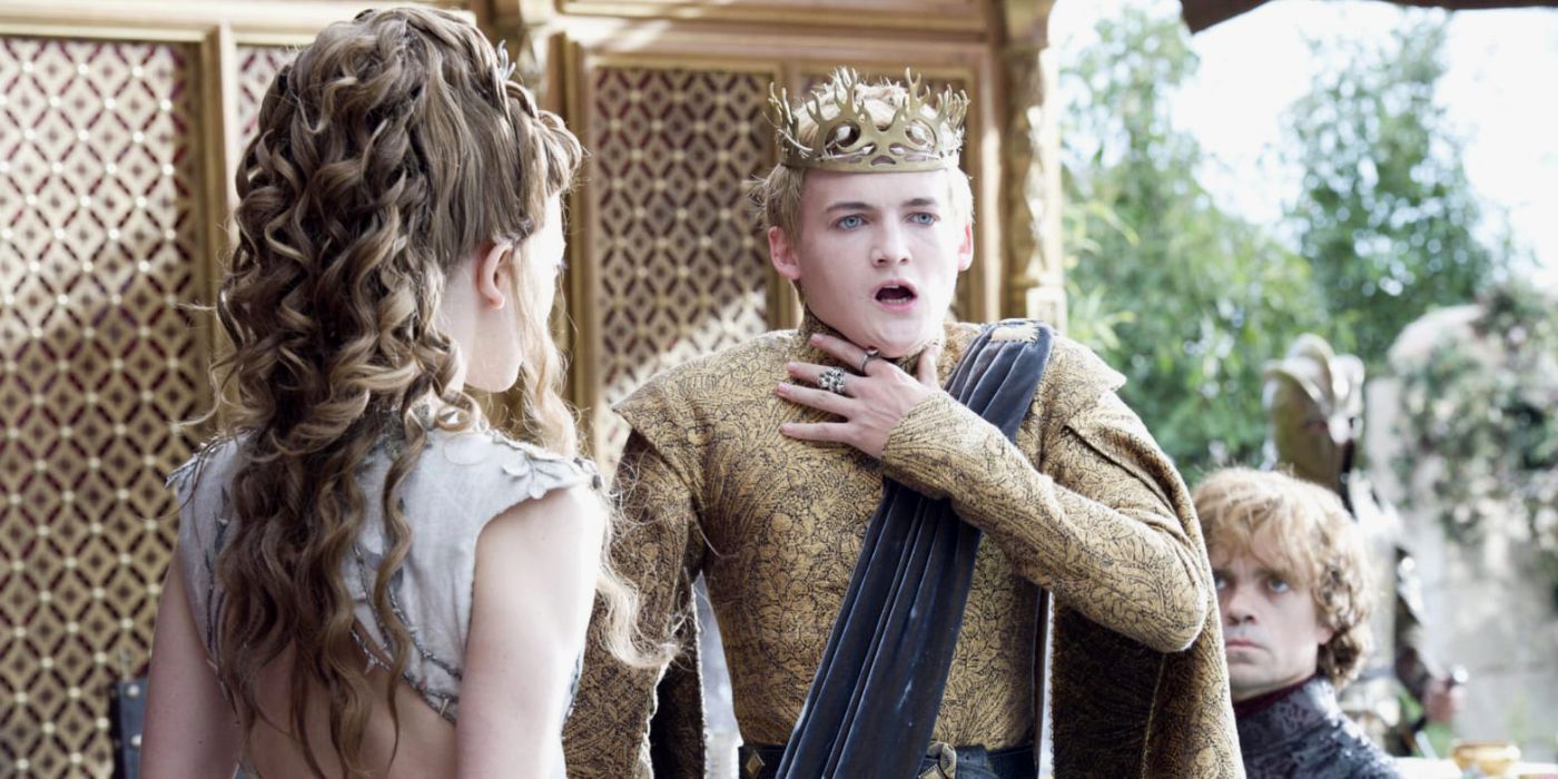 Joffrey choking at his wedding in Game of Thrones