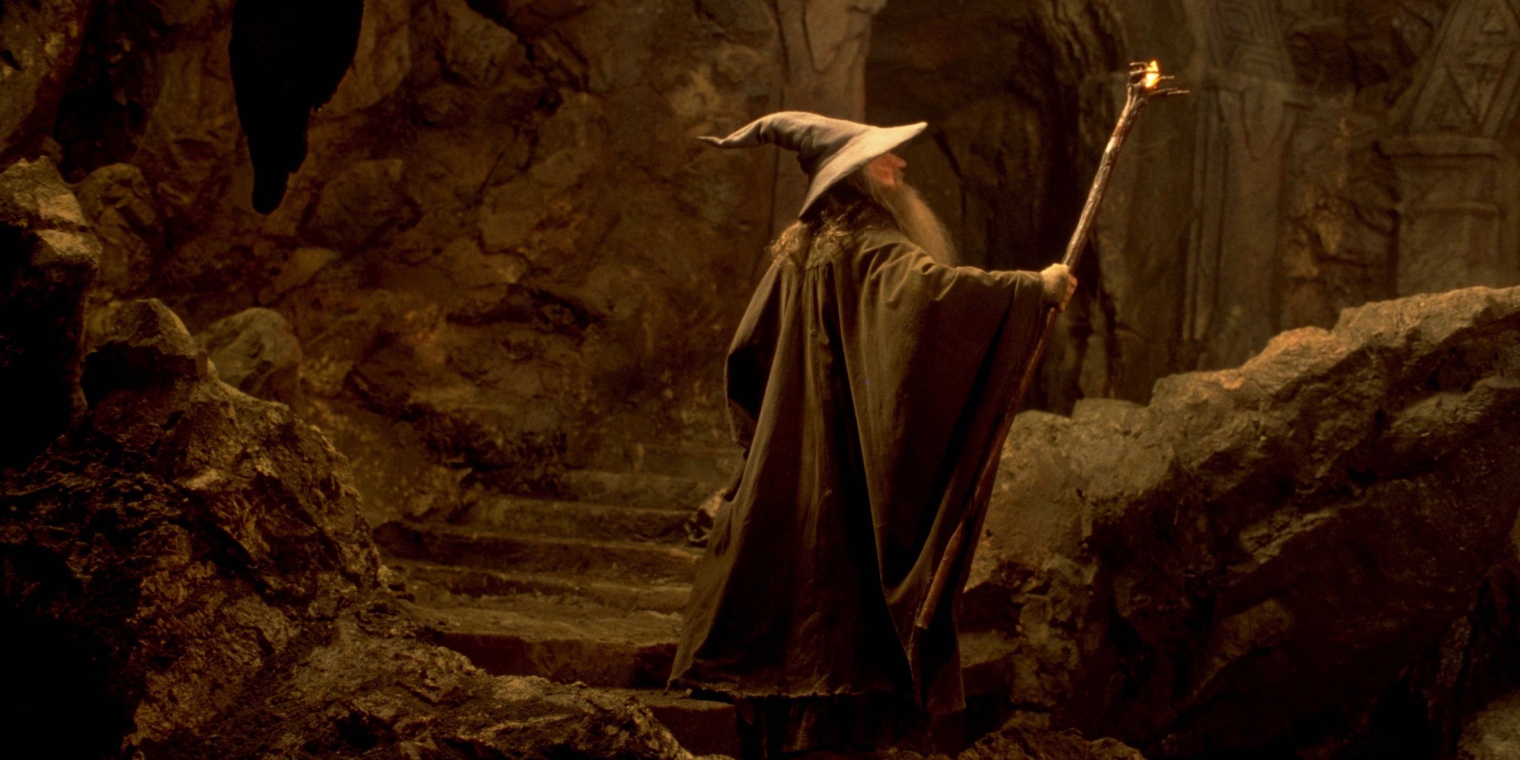 Gandalf in the Mines of Moria in The Lord of the Rings The Fellowship of the Ring