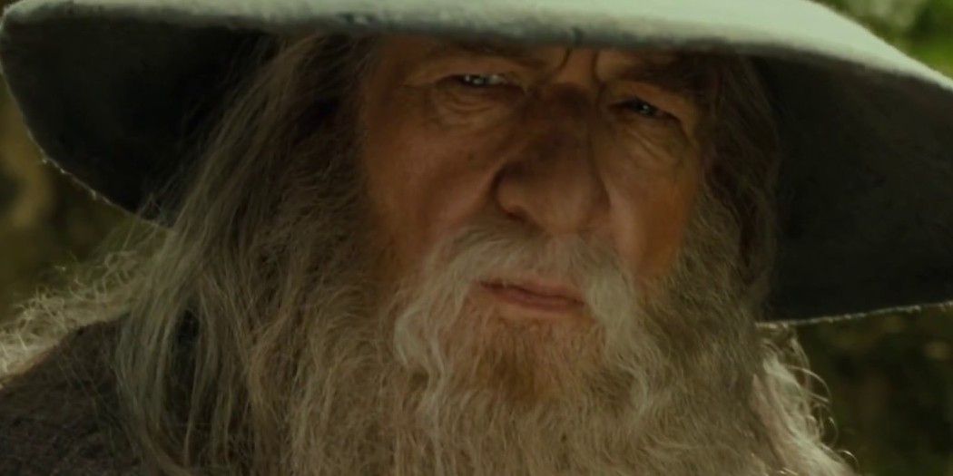 Gandalf looking at Frodo in The Lord of the Rings The Fellowship of the Ring