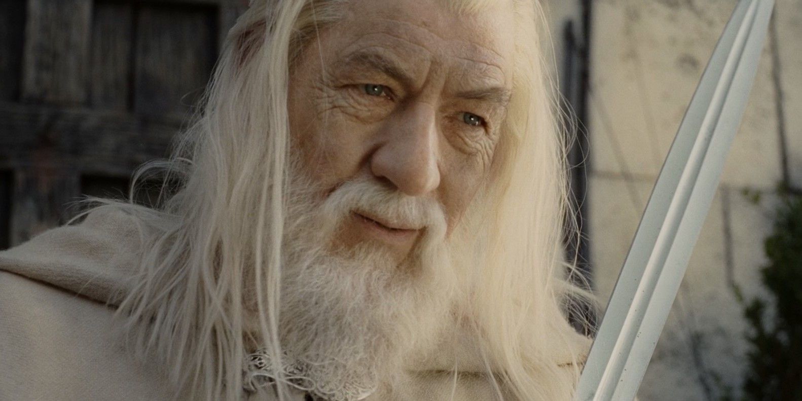 Gandalf conversando com Pippin em O Senhor dos Anéis O Retorno do Rei