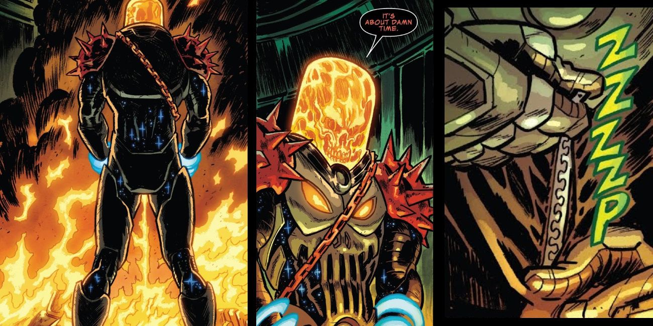 Ghost Rider Pees on Thanos Corpse Comic