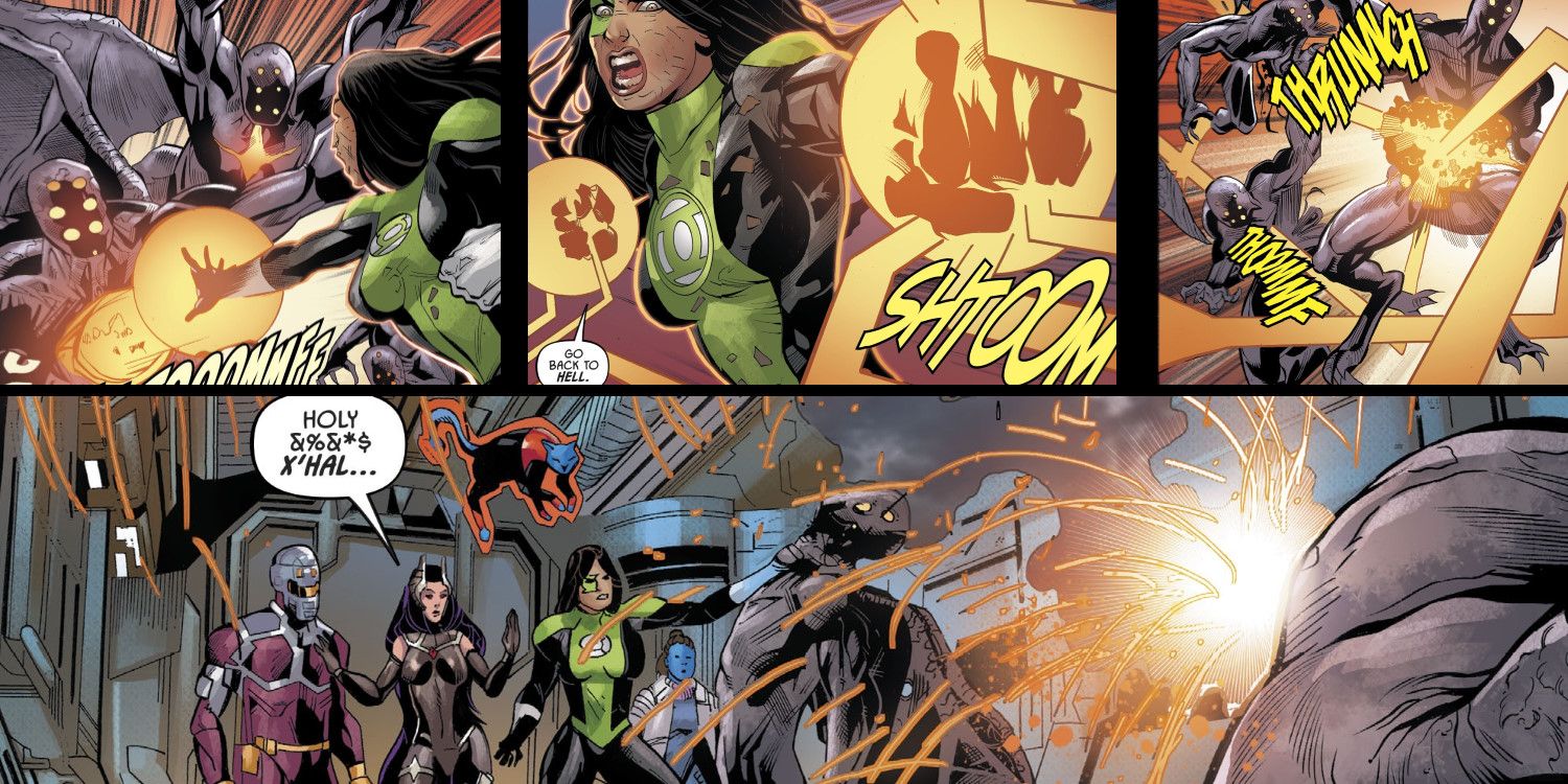 Green Lantern Using Omega Beams