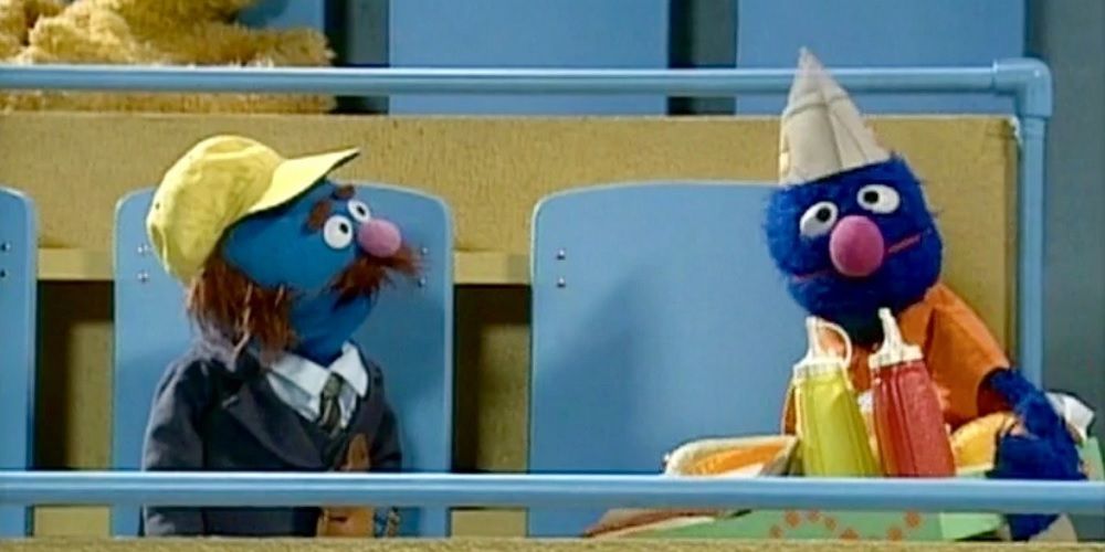 Grover and Mr Johnson in Sesame Street