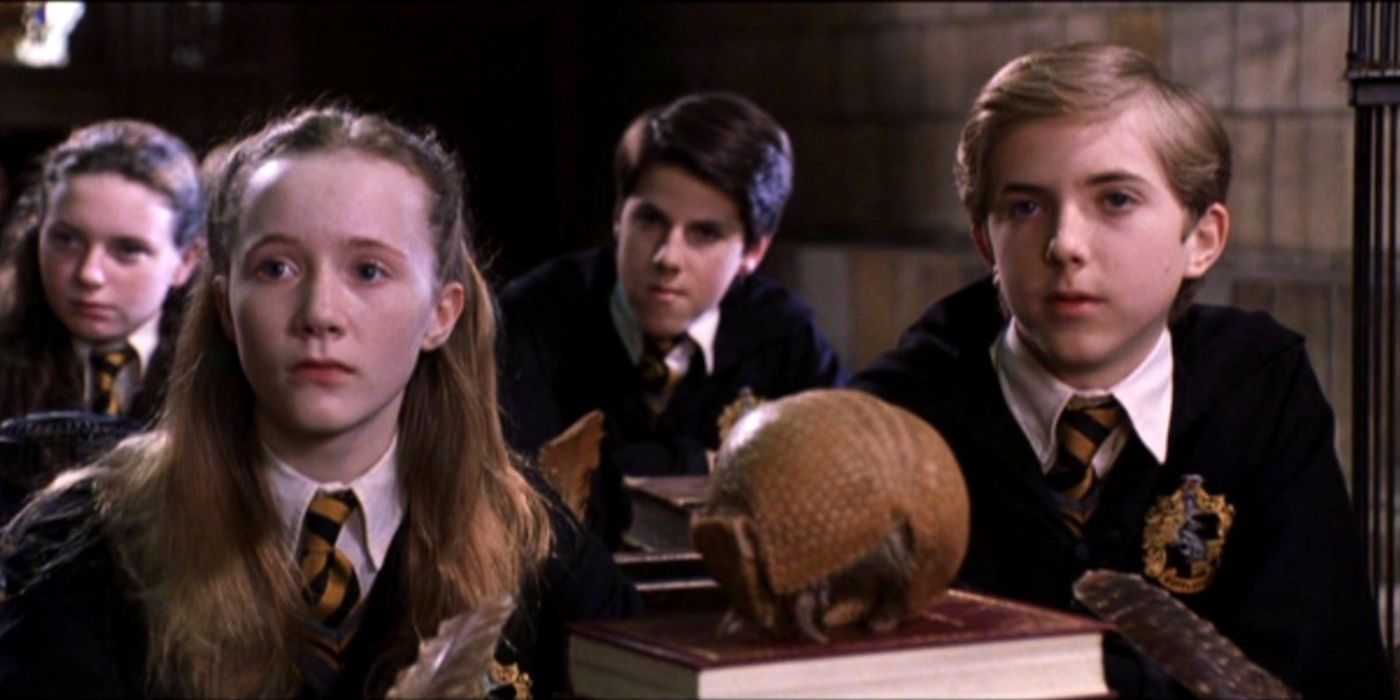 Hannah and Ernie sitting together at class in Harry Potter & the Sorcerer's Stone.