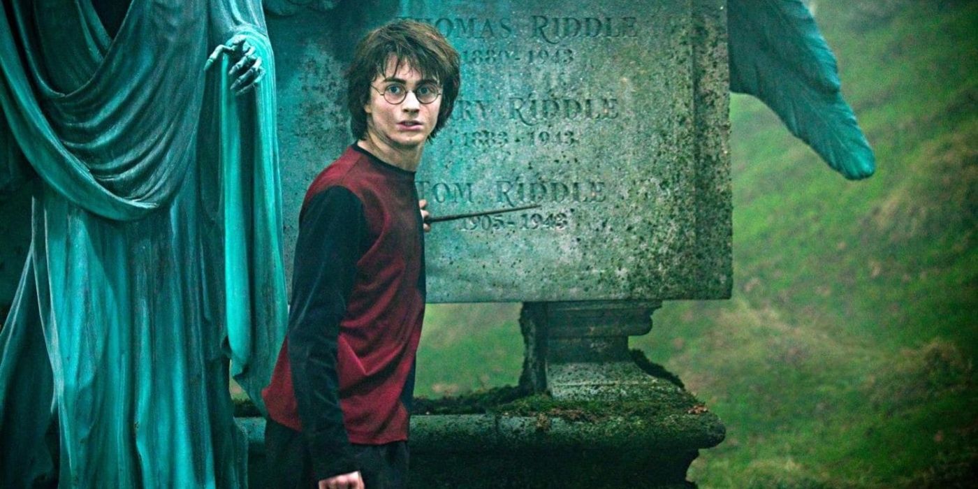 Harry standing in the graveyard in Harry Potter and the Goblet of Fire