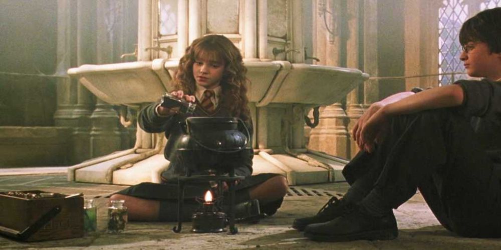 Hermione brewing the Polyjuice Potion in Harry Potter and the Chamber of Secrets.