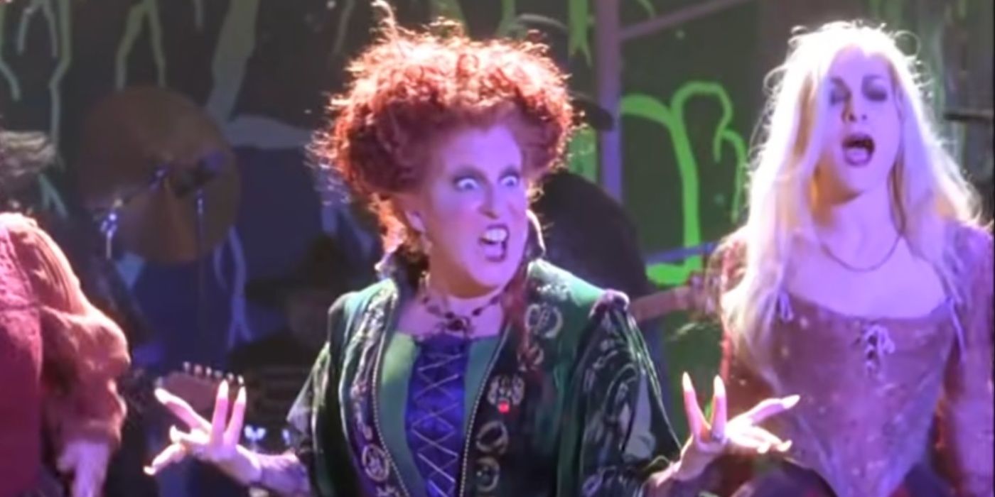 The Sanderson sisters performing I Put A Spell On You in Hocus Pocus