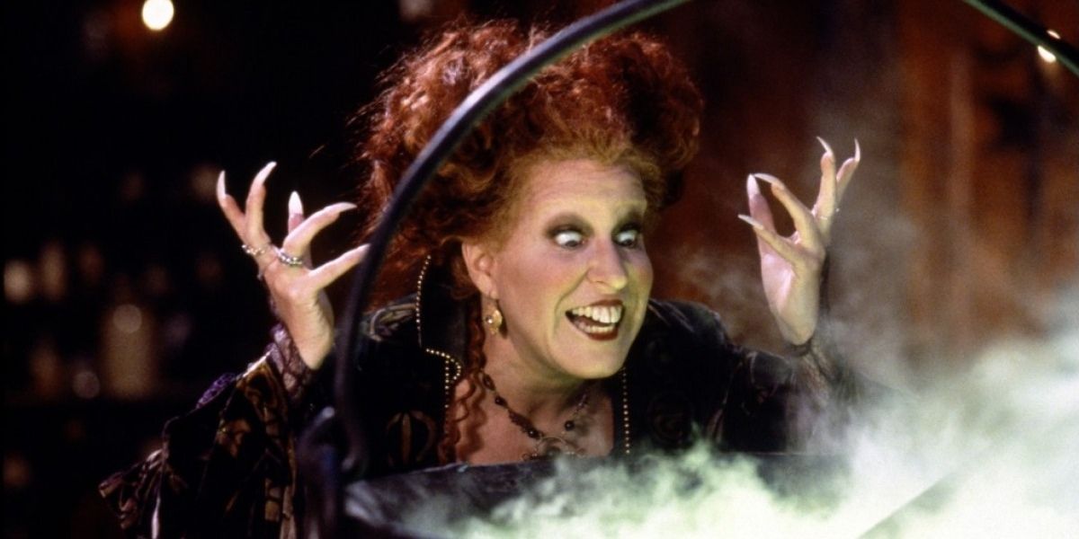 Winifred casting a spell in her home on Hocus Pocus