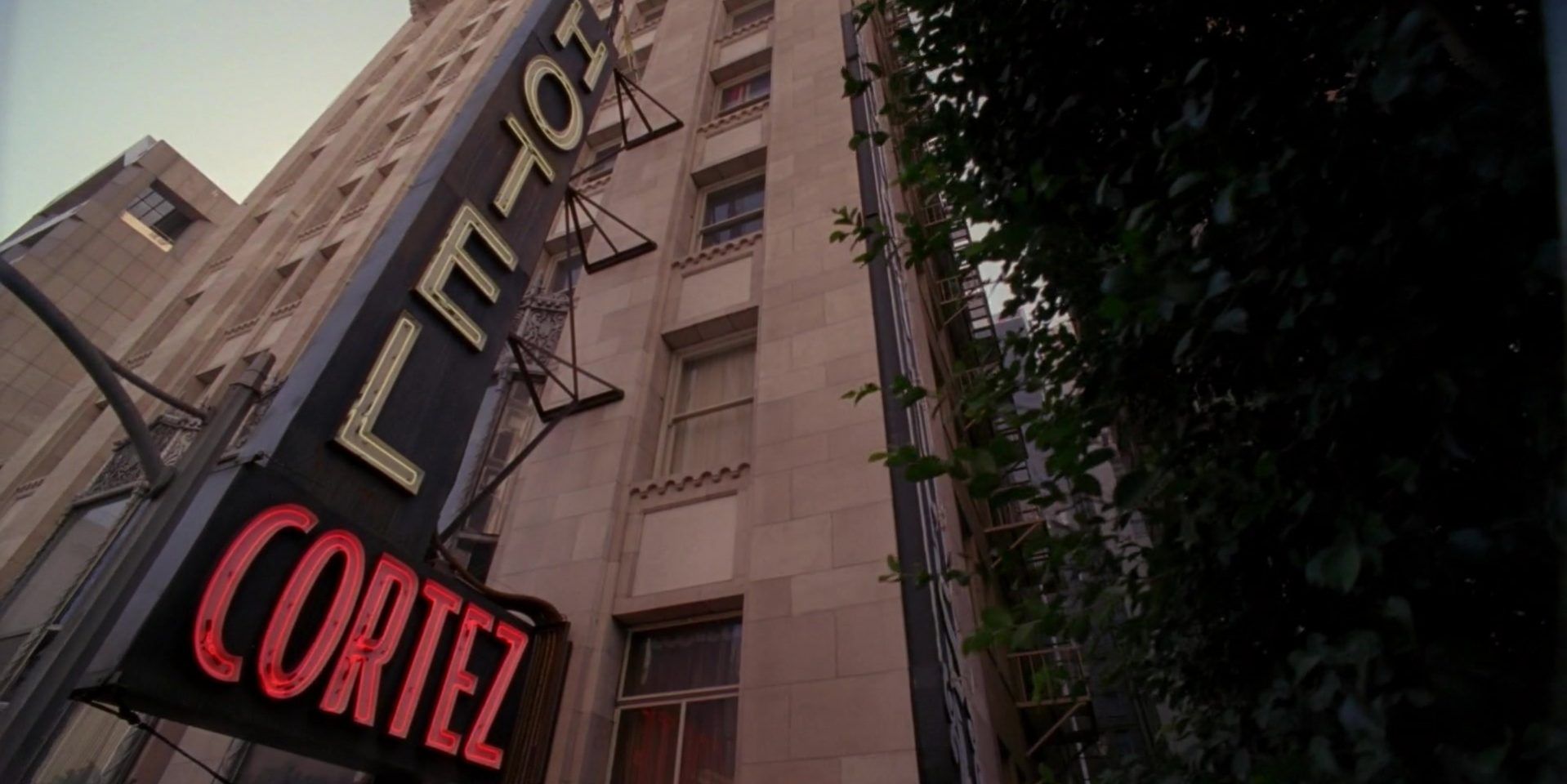 The outside of the Hotel Cortez in American Horror Story Hotel.