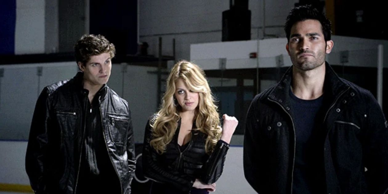 Isaac, Erica, and Derek stand in the ice rink in Teen Wolf