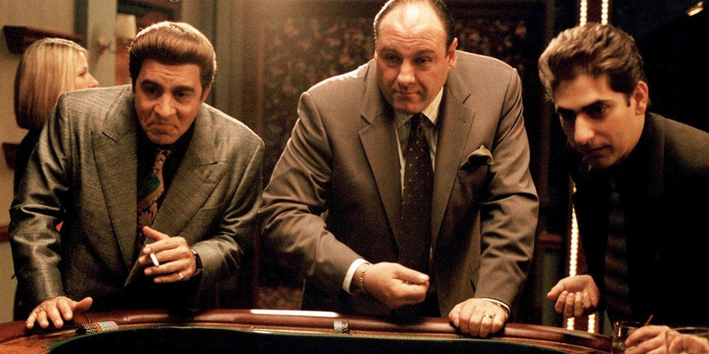 Sil, Tony, and Christopher gambling in The Sopranos